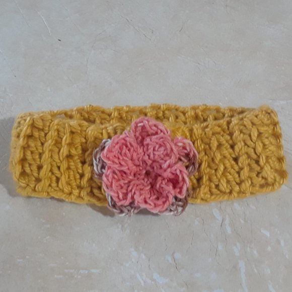 Crochet Headband with Flower - Picture 2 of 11